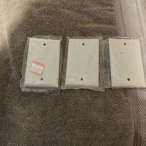 Three single cover plates for receptacle or switch electrical outlet USA made